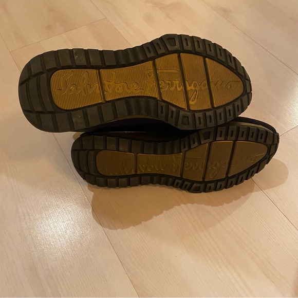 Ferragamo Gardena High Top Black Metallic Sneakers - Picture 7 of 11